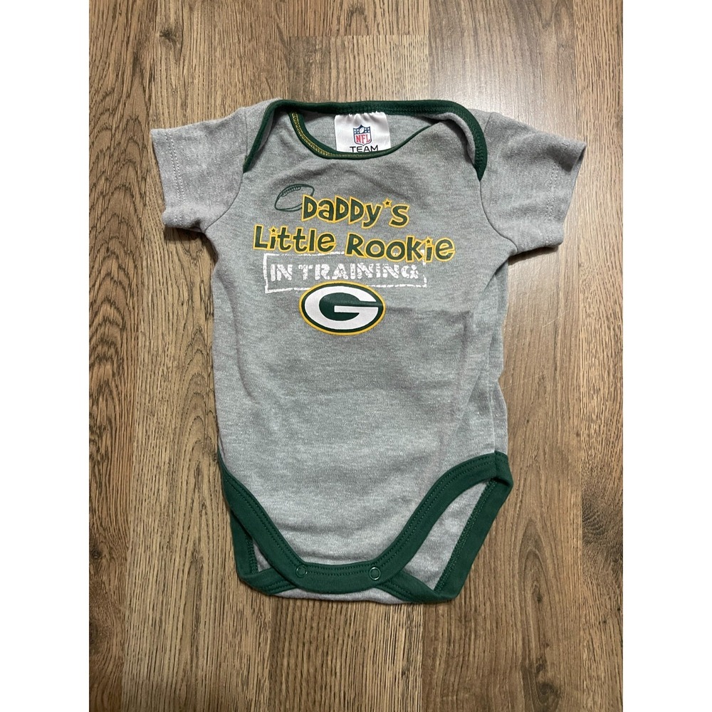 Green Bay Packers One piece, Baby Size 0-3 Months, Gray, NFL Team Apparel